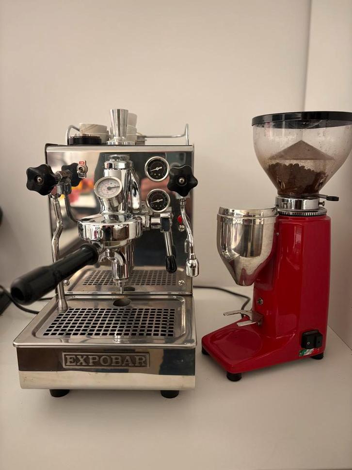 Expobar Leva + Quamar Q50s - Espresso set, Witgoed en Apparatuur, Koffiezetapparaten, Gebruikt, Gemalen koffie, Espresso apparaat