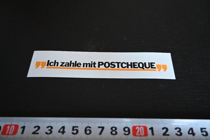 sticker Ich zahle mit POSTCHEQUE, Verzamelen, Stickers, Zo goed als nieuw, Ophalen