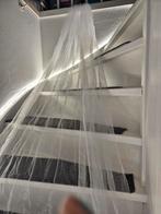 Bruidssluier glitter met kam 3 meter, Ophalen of Verzenden, Zo goed als nieuw, Wit, Accessoires