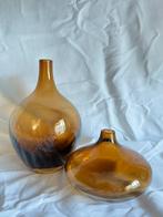 2 vintage amberkleurige Salong vazen Ikea, Ophalen of Verzenden