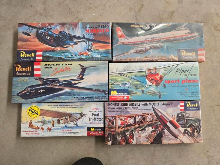 6x gesealde bouwpakketten vliegtuigen revell monogram, Hobby en Vrije tijd, Modelbouw | Vliegtuigen en Helikopters, Nieuw, 1:72 tot 1:144