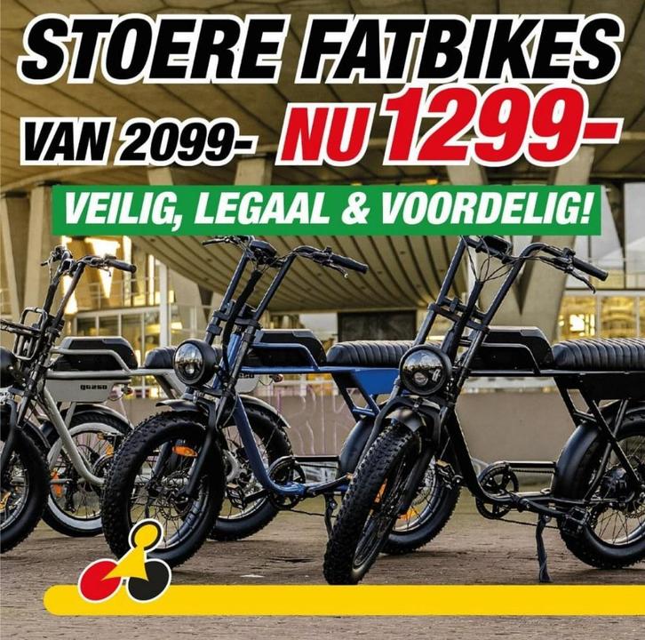 Stoere Fatbikes - Direct Leverbaar van 2099 naar 1299, Fietsen en Brommers, Elektrische fietsen, Nieuw, Overige merken, 50 km per accu of meer