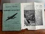 Brits RAF pilot notes Havilland Vampire straaljager handboek, Verzamelen, Verzenden, Engeland, Landmacht