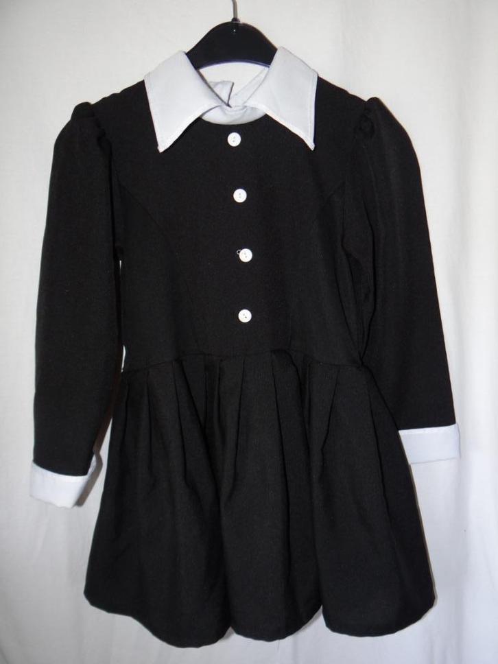 Leuk zwart/wit WEDNESDAY/ADDAMS FAMILY jurk - Halloween, Kinderen en Baby's, Carnavalskleding en Verkleedspullen, Gebruikt, Meisje