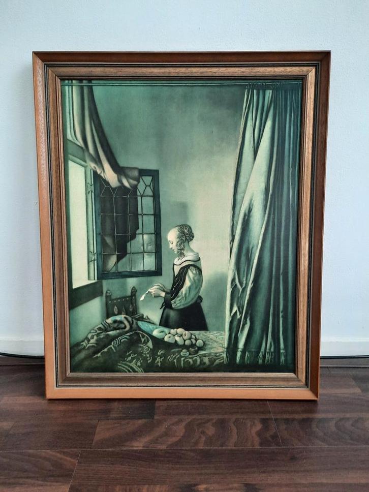 Johannes Vermeer - Brieflezend meisje bij het venster, Antiek en Kunst, Kunst | Schilderijen | Klassiek, Ophalen of Verzenden