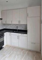 Hoekkeuken compleet met Smeg fornuis, afzuigkap en koelkast., Ophalen, Gebruikt, Wit, Hoekkeuken