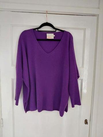 Absolut Cashmere Camille trui paars 100% Cashmere L NW220,- beschikbaar voor biedingen