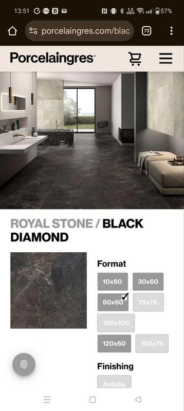 2.16m2 Porcelaingrais Royal Stone Black Diamond beschikbaar voor biedingen