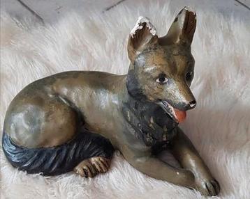 Brocante, Herdershond van gips.  beschikbaar voor biedingen