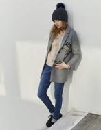 Nette, grijze meisjesjas / jas / colbert IKKS mt. M / 164, Kinderen en Baby's, Kinderkleding | Maat 164, Gebruikt, Ophalen of Verzenden