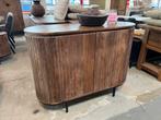 Magazijn leegverkoop dressoir retro Remi mangohout ribbel, Nieuw, Ophalen of Verzenden, Info@wkhome.nl, Argonweg 20 Amersfoort