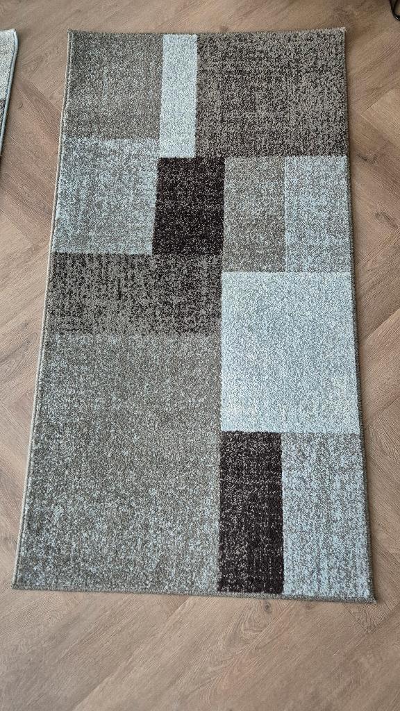 Vloerkleed Casa Blok - grijs / blauw - 80x150 cm, Huis en Inrichting, Stoffering | Tapijten en Kleden, Zo goed als nieuw, 50 tot 100 cm