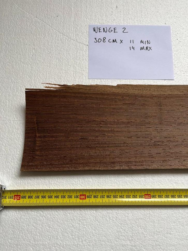 Wenge fineer boekje 2, Doe-het-zelf en Verbouw, Hout en Planken, Nieuw, Pallet, Overige houtsoorten, 300 cm of meer, Minder dan 25 mm