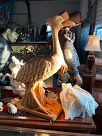 Groot Houten Beeld van een Vogel grote trapp, Ophalen of Verzenden