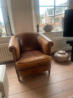 Te koop, Kalfslederen Vintage Fauteuil., Huis en Inrichting, Fauteuils, Gebruikt, Klassiek, Ophalen of Verzenden, 50 tot 75 cm
