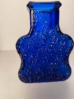 Kobalt blauw glazen vazen (2) ontwerp Lars Hellsten, Sweden, Gebruikt, Blauw, Skruf