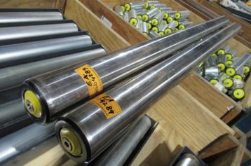 Stalen rol D 80 mm lengte 153 cm rollenbaan, laatste 2 beschikbaar voor biedingen