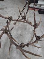 Prachtige antieke geweien kroonluchter, Ophalen of Verzenden, Gebruikt