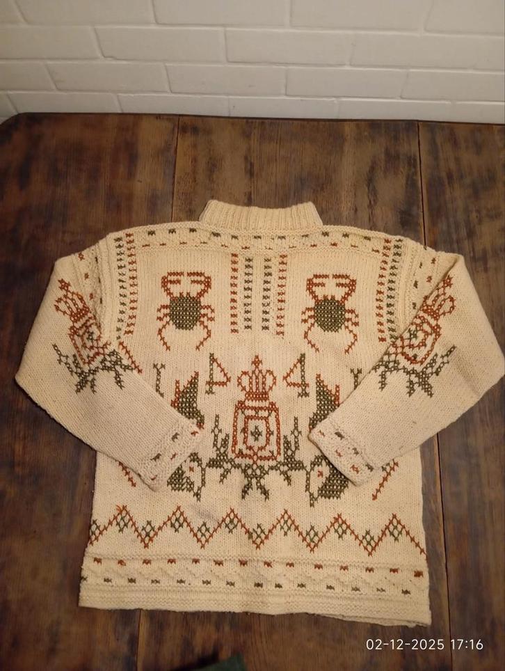 Vintage handgebreide wollen trui, Kleding | Heren, Truien en Vesten, Ophalen of Verzenden