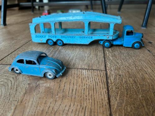 Dinky toys oplegger en auto, Corgi oplegger en busje, Hobby en Vrije tijd, Modelauto's | 1:87, Gebruikt, Bus of Vrachtwagen, Corgi