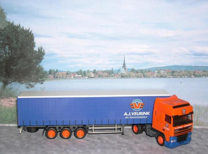 2x Veurink Daf 95 911458 / ? Herpa, Hobby en Vrije tijd, Modelauto's | 1:87, Nieuw, Bus of Vrachtwagen, Herpa, Ophalen of Verzenden