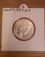 Zilveren Gulden 1957 - Nieuwstaat, Ophalen of Verzenden, Koningin Juliana, 1 gulden, Zilver