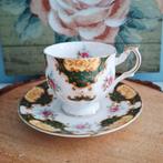 Queen's, kop en schotel met groen, goud en bloemen, Ophalen of Verzenden