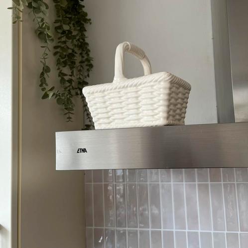 Witte keramische mand / opbergbak, Huis en Inrichting, Keuken | Keukenbenodigdheden, Zo goed als nieuw, Ophalen of Verzenden