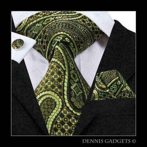 Dennis Gadgets: 100 % zijden stropdas ( 3 delig !! ) DG 3081, Kleding | Heren, Stropdassen, Nieuw, Met patroon, Groen, Ophalen of Verzenden