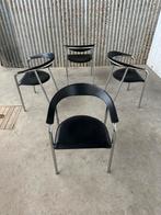 Italiaanse Design Stoelen - Set van 4, Gebruikt, Zwart, Ophalen of Verzenden, Vier