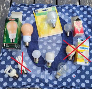 7st Losse lampjes - fitting, gloeilamp, spaarlamp, spiraal beschikbaar voor biedingen