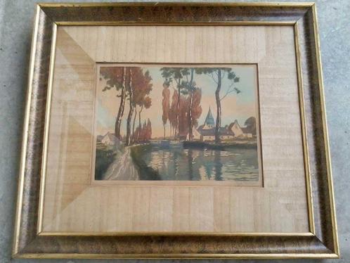 Ets(aquatint) of gravure 1938 door 'Leo Dare#' orig lijst b1, Antiek en Kunst, Kunst | Schilderijen | Klassiek, Ophalen of Verzenden