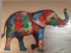 Schilderij olifant, Huis en Inrichting, Ophalen, Zo goed als nieuw, Schilderij, 75 cm of meer