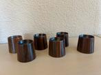 Vintage houten eierdoppen design eierdop donker hout, Antiek en Kunst, Ophalen of Verzenden