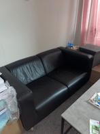 Zwarte leren bank, Ophalen, Gebruikt, 150 tot 200 cm, Tweepersoons