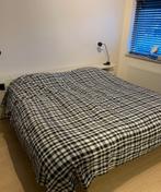 IKEA bedsprij Wit-zwart geruit, Wit, Tweepersoons, Ophalen of Verzenden, Zo goed als nieuw