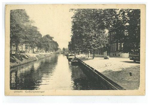 Utrecht STAD - Catharijnesingel (1928) - bus - boten, Verzamelen, Ansichtkaarten | Nederland, Gelopen, Utrecht, 1920 tot 1940