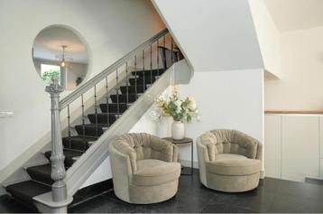 Be Pure Home Draaifauteuil 'Carousel' fluweel khaki ZGAN beschikbaar voor biedingen