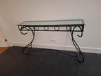 Sidetable design van zwaar staal glazen plaat, Ophalen, 100 tot 150 cm, Zo goed als nieuw, 25 tot 50 cm