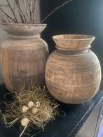 Houten kruiken/ houten vaas, Minder dan 50 cm, Overige materialen, Ophalen of Verzenden, Overige kleuren
