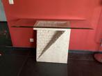 Sidetable met glasplaat, Gebruikt, 100 tot 150 cm, Ophalen of Verzenden, 25 tot 50 cm