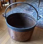 Fraaie grote antiek koperen/messing ketel , bak met hengsel, Ophalen, Koper