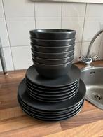 IKEA serviesset 18 delig zwart grijs, Ophalen, Gebruikt, Overige stijlen, Bord(en)