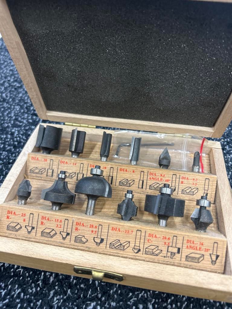 Nieuwe Frezenset - 12delig- 6mm, Ophalen, Nieuw, Bovenfrees