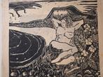 Linosnede: Liggend Naakt, Antiek en Kunst, Ophalen of Verzenden
