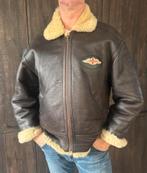 Leren piloten jas Aviation Leathercraft sheepskin lammycoat, Ophalen of Verzenden, Gedragen, Maat 56/58 (XL), Bruin