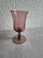 Vintage Roze Glas op Voet, Huis en Inrichting, Ophalen, Gebruikt, Overige kleuren, Glas