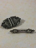 Lot zilveren broches gemaakt van bijbelsloten, 2stuks, Ophalen of Verzenden, Zilver