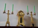 Nieuwe kunst / art nouveau klokkenstel, klok + kandelaars, Ophalen