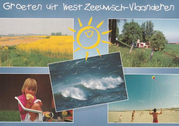WEST ZEEUWS VLAANDEREN Koolzaad Kind Branding Strand, Verzamelen, Ansichtkaarten | Nederland, Gelopen, Zeeland, 1980 tot heden